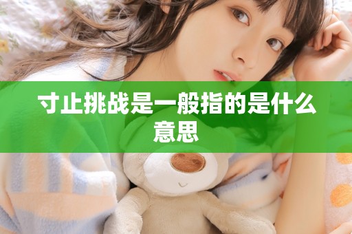 寸止挑战是一般指的是什么意思 寸止挑战是一般指的是什么意思